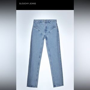 NWT. Zara straight leg light wash jeans with stitching. Size 2. Never worn.